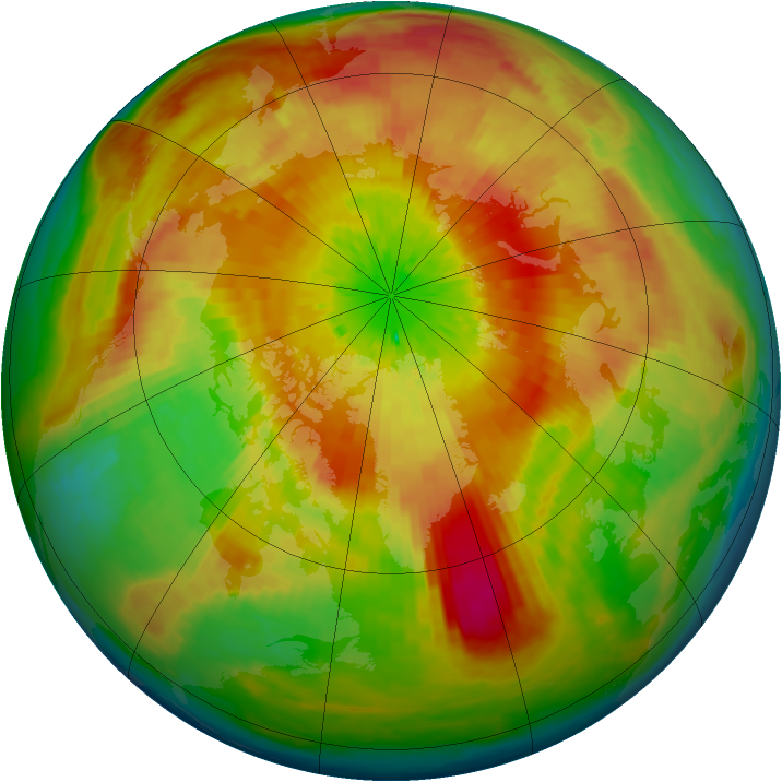 Arctic ozone map for 30 March 2004